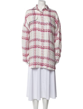 Staud Plaid Print Coat