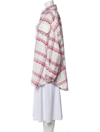 Staud Plaid Print Coat