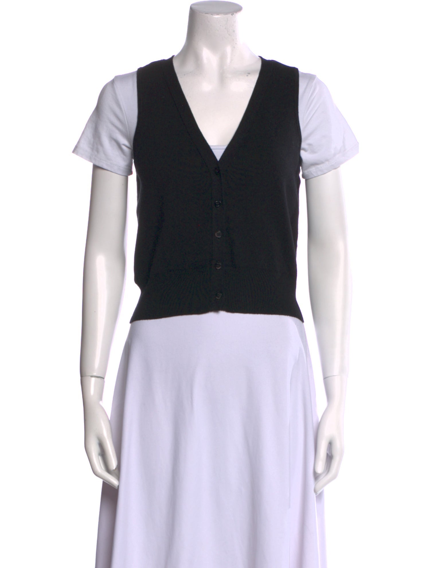 Staud V-Neck Short Sleeve Crop Top