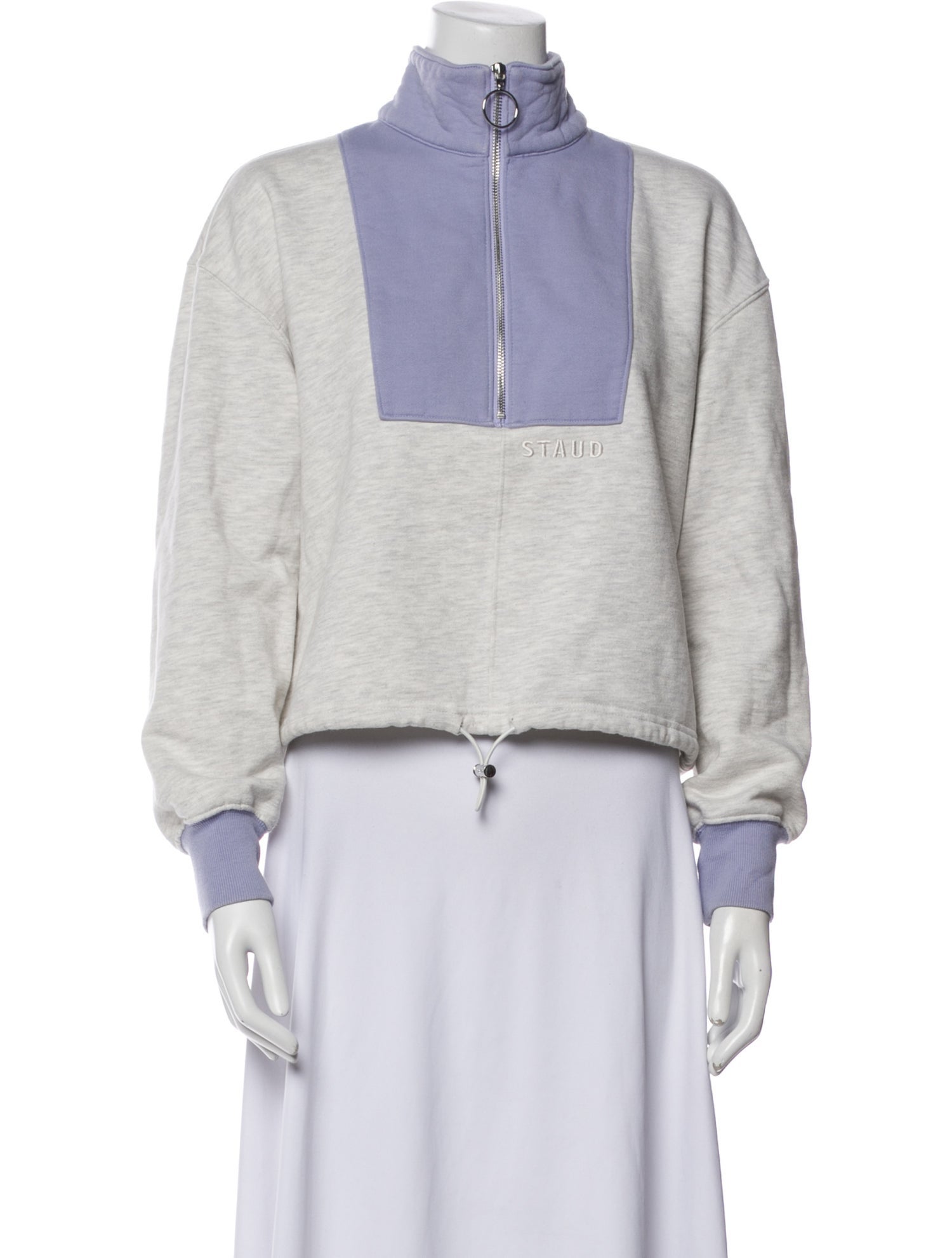 Staud Mock Neck Long Sleeve Sweatshirt