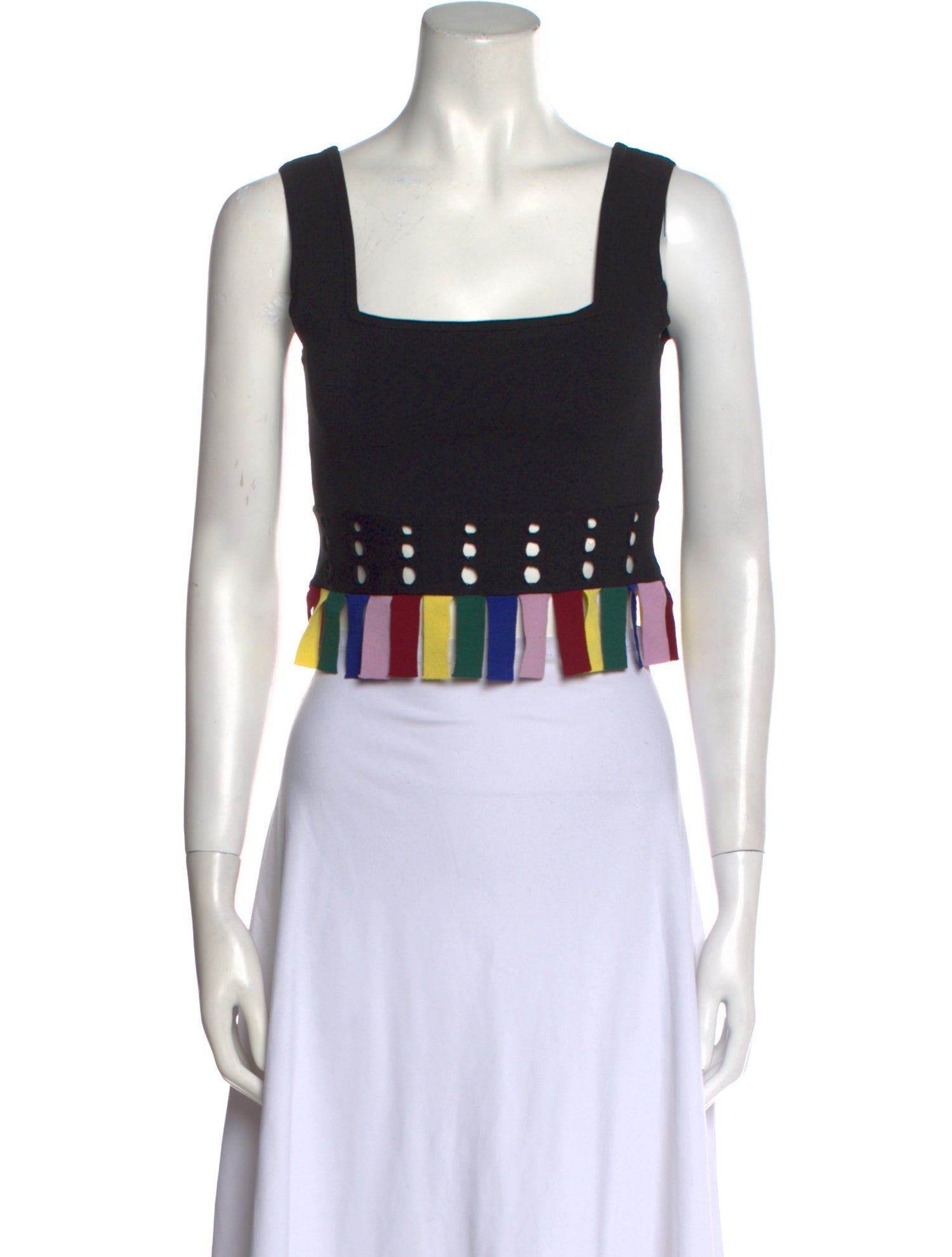 Staud Square Neckline Sleeveless Crop Top