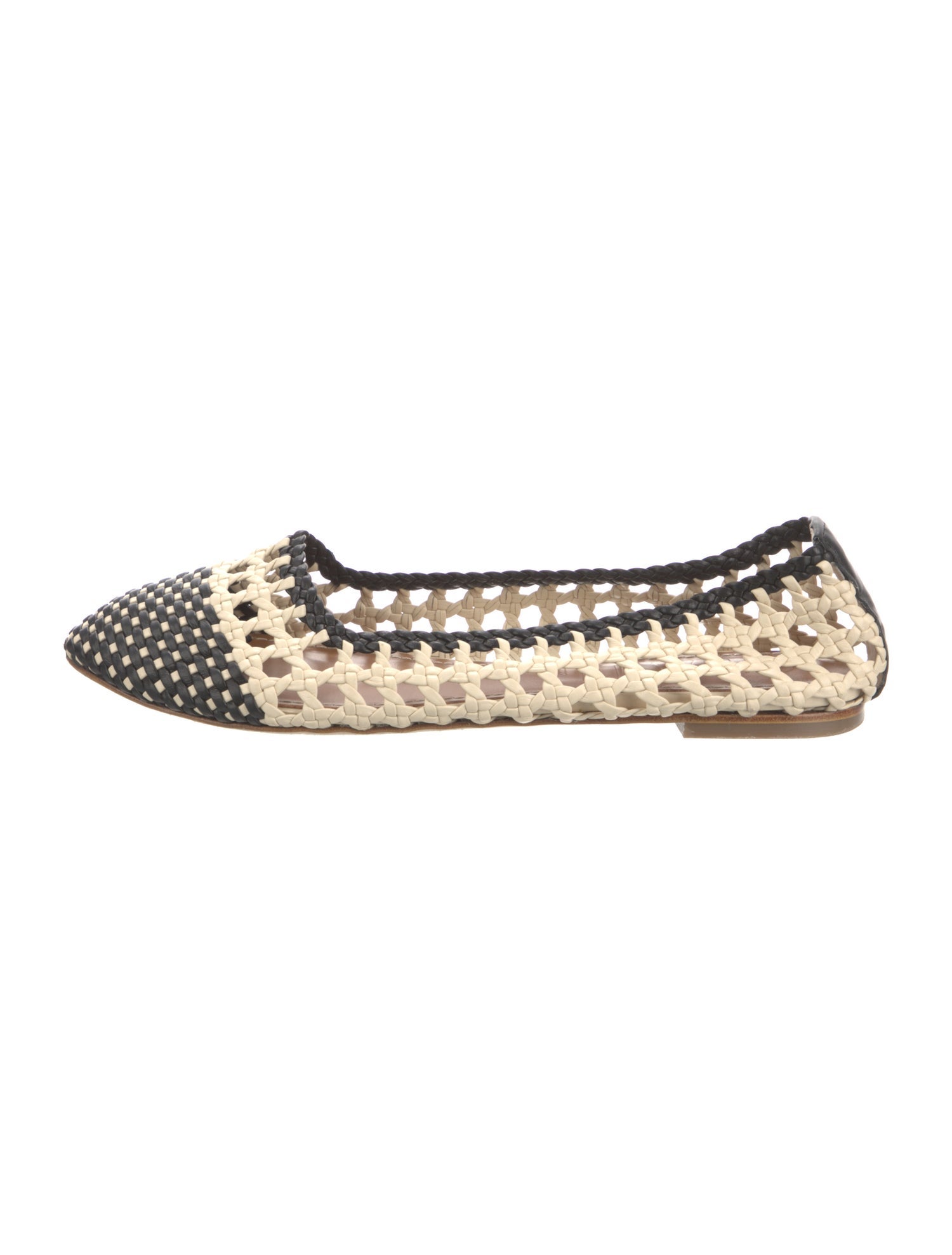Staud Leather Colorblock Pattern Ballet Flats