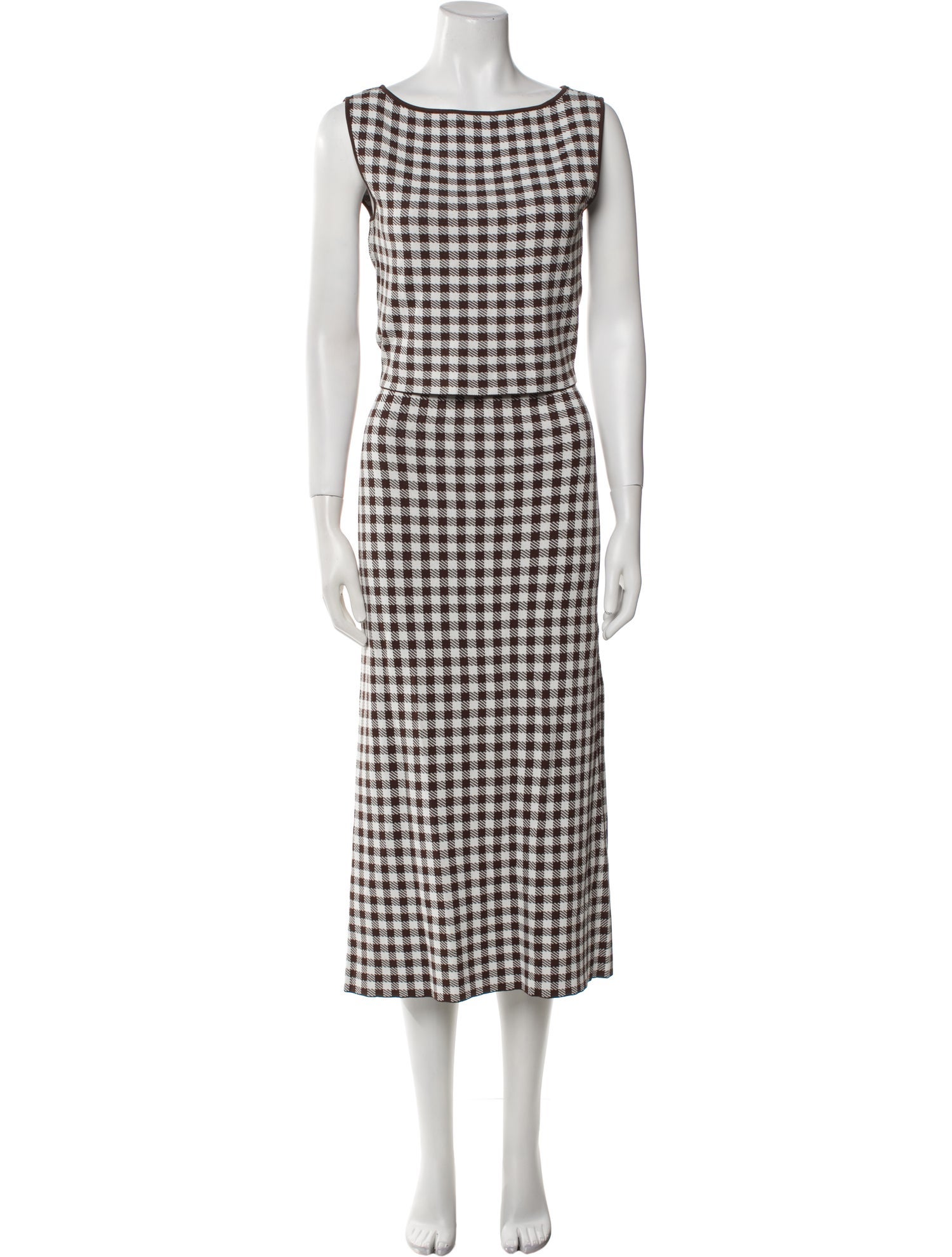 Staud Linen Plaid Print Pant Set w/ Tags