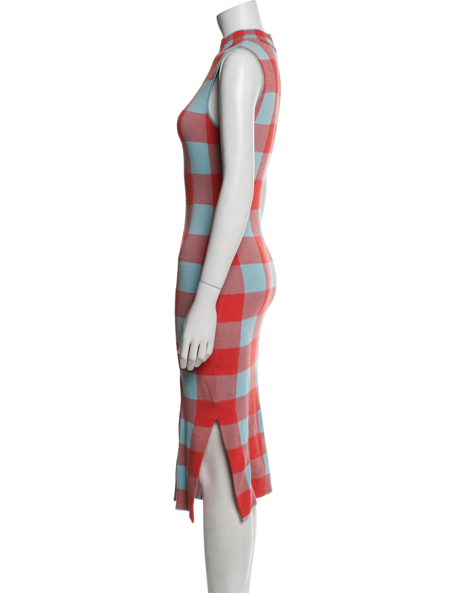 Staud Plaid Print Midi Length Dress