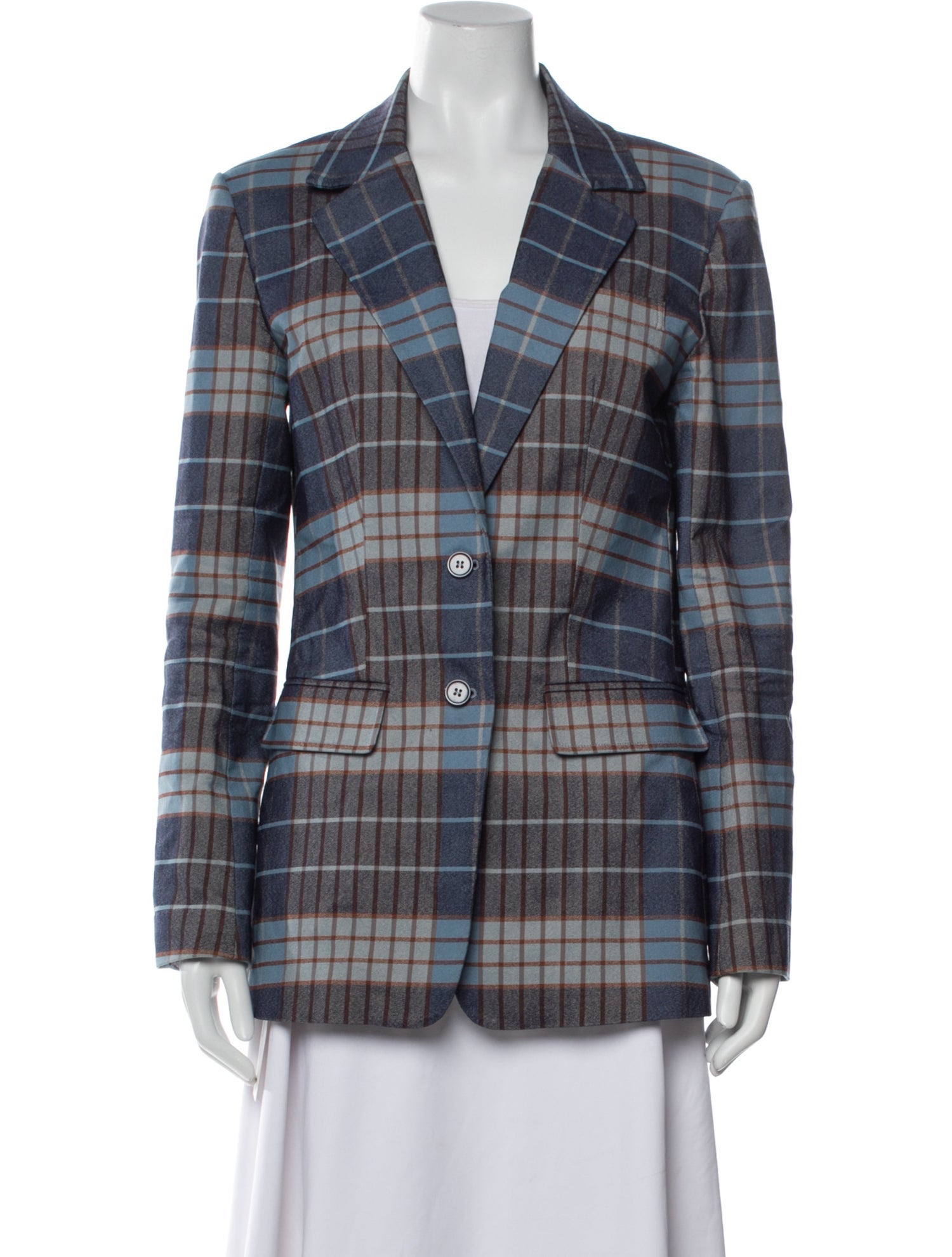 Staud Plaid Print Blazer