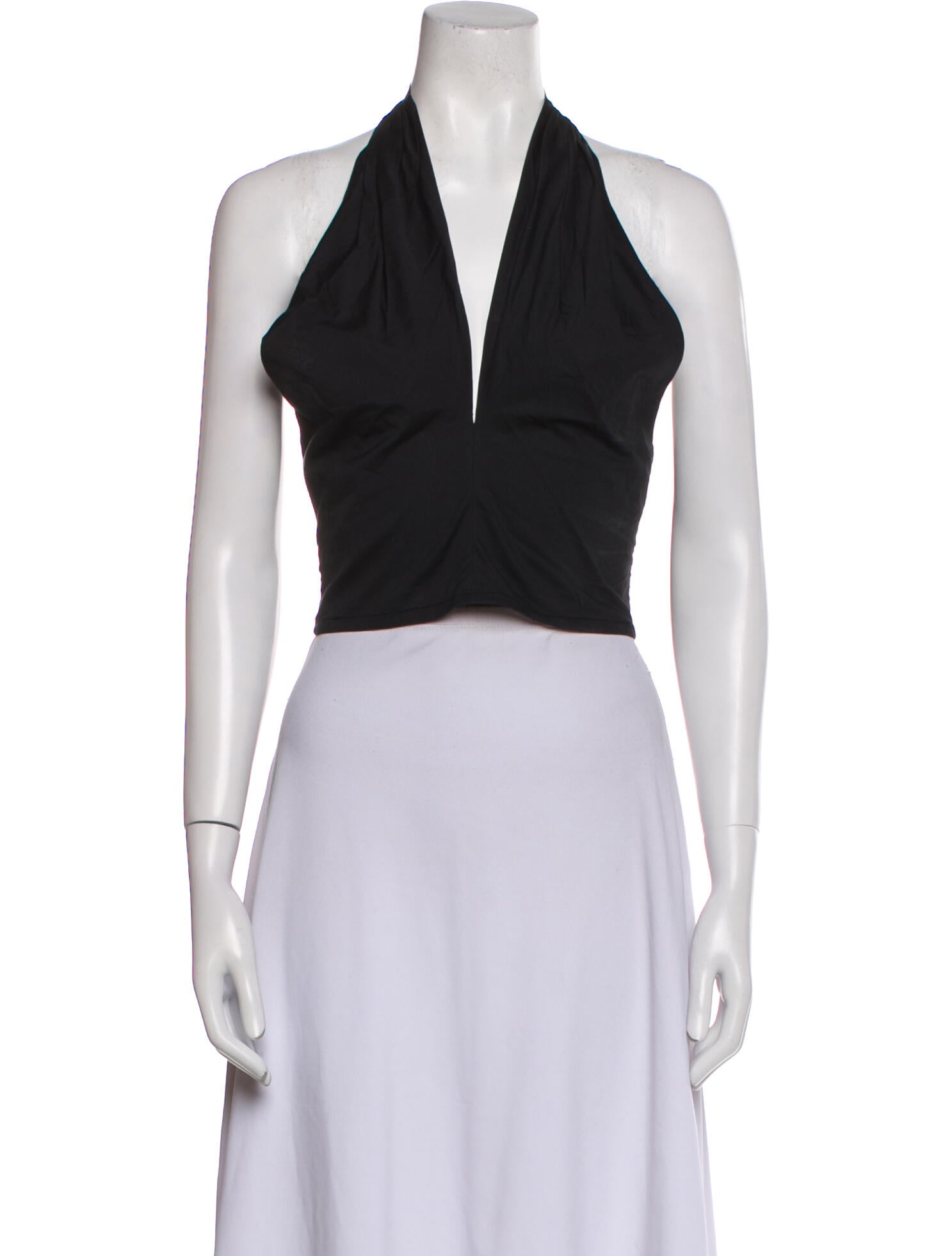 Staud Halterneck Sleeveless Crop Top