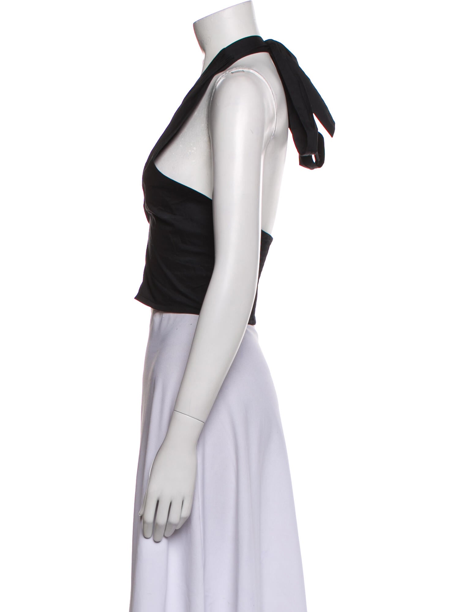 Staud Halterneck Sleeveless Crop Top