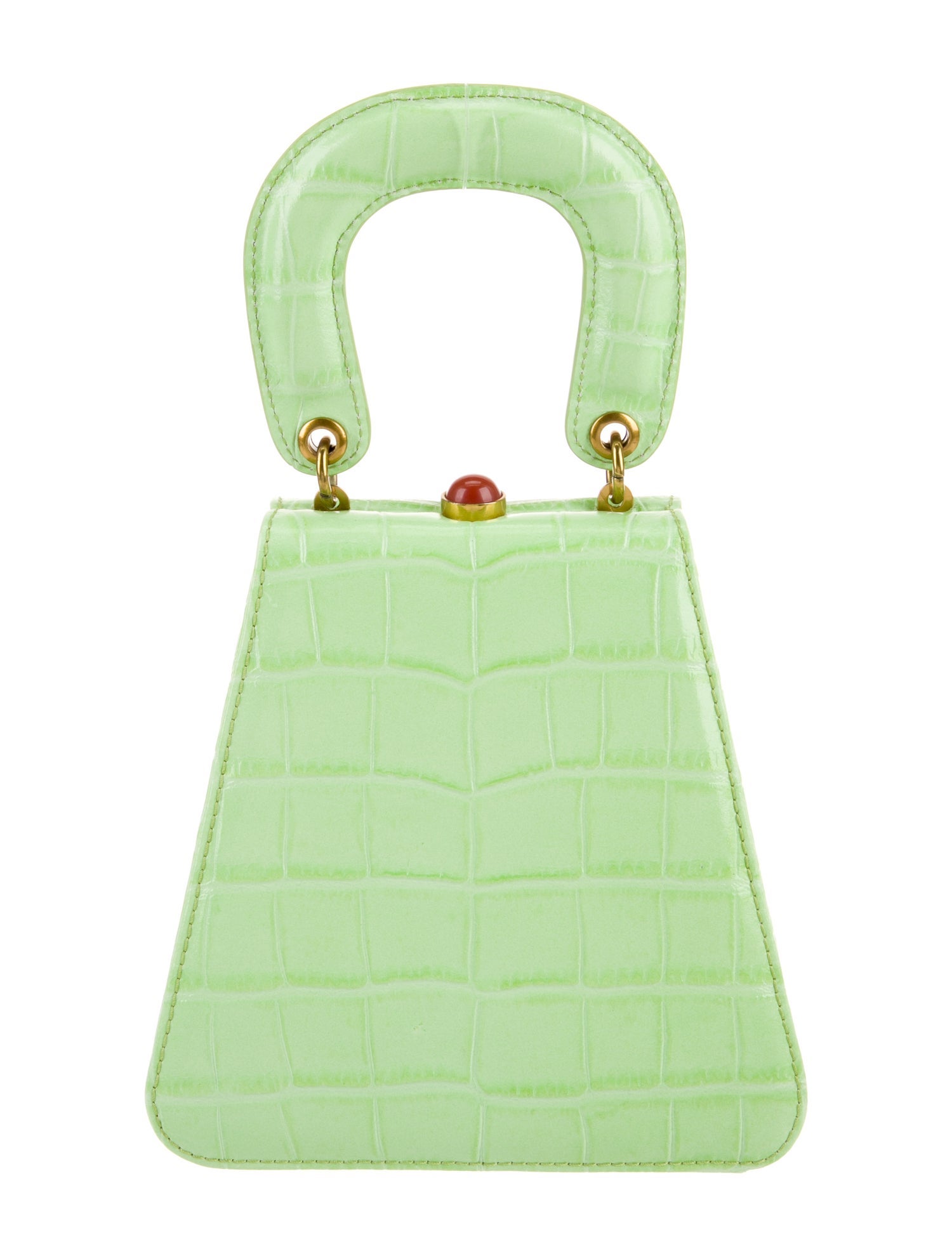 Staud Embossed Leather Top Handle Bag