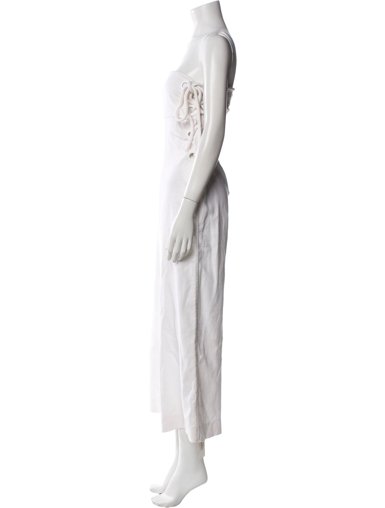 Staud Linen Strapless Jumpsuit