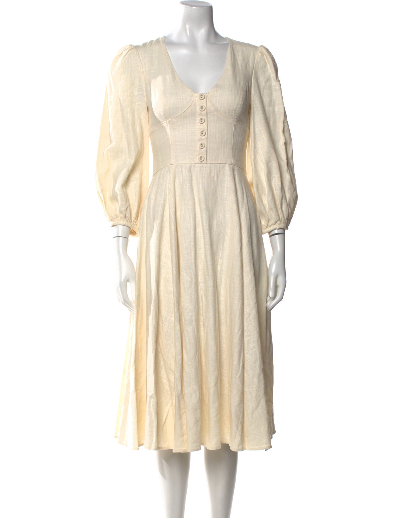 Staud V-Neck Midi Length Dress