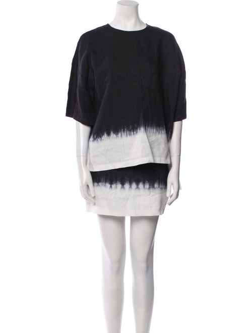 Staud Linen Colorblock Pattern Skirt Set