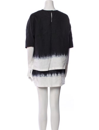 Staud Linen Colorblock Pattern Skirt Set