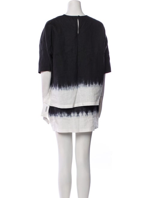 Staud Linen Colorblock Pattern Skirt Set