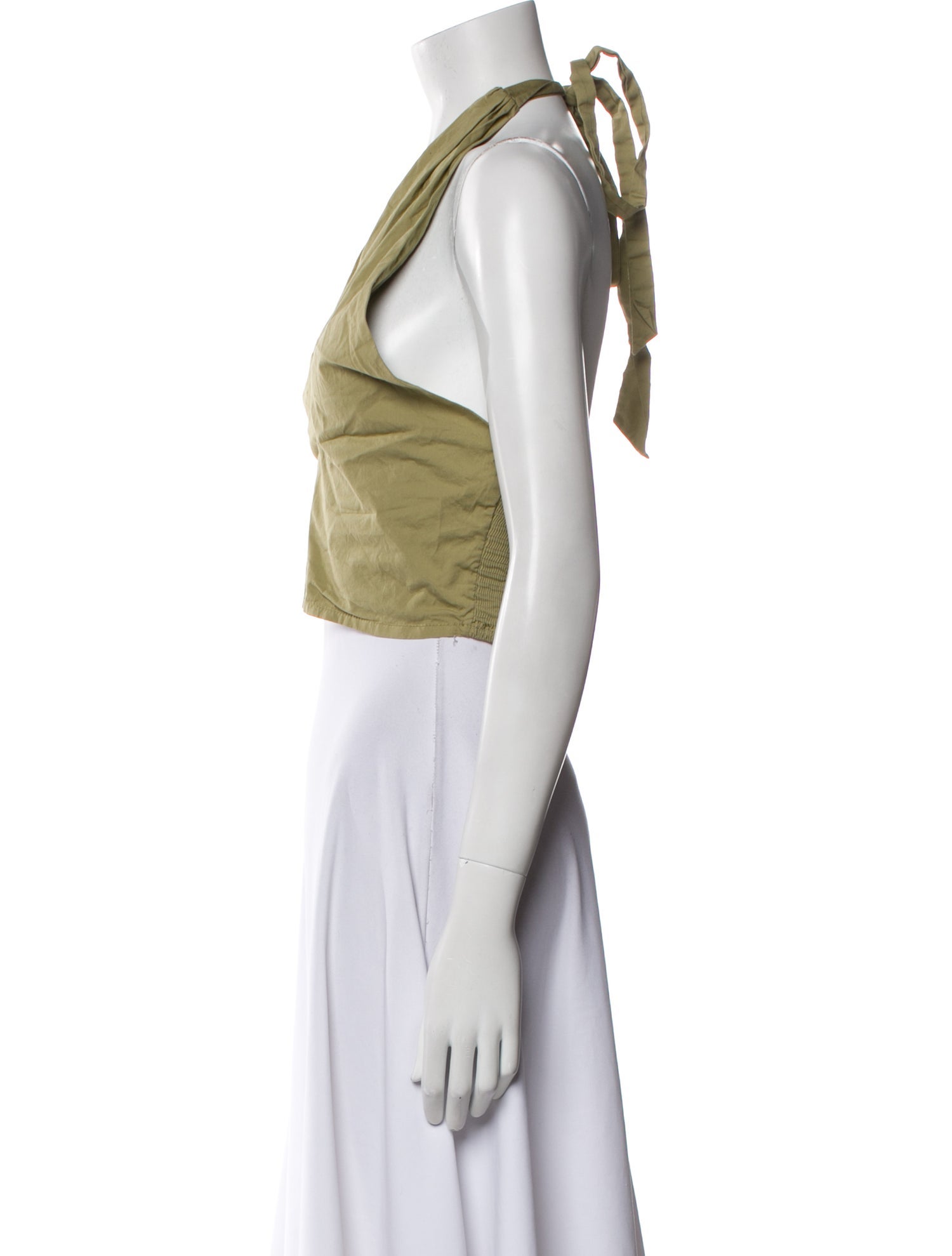 Staud Halterneck Sleeveless Crop Top