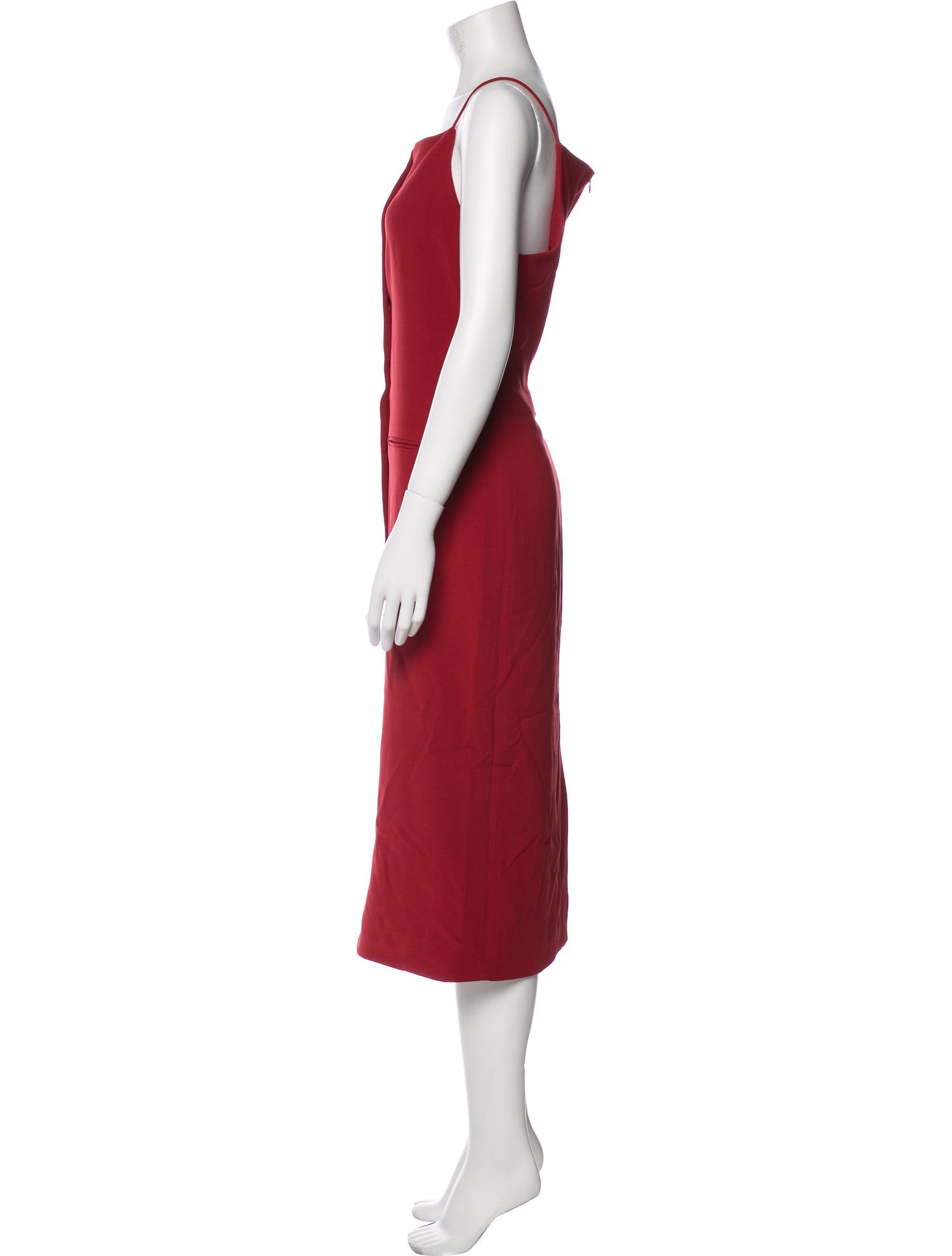 Staud Square Neckline Midi Length Dress