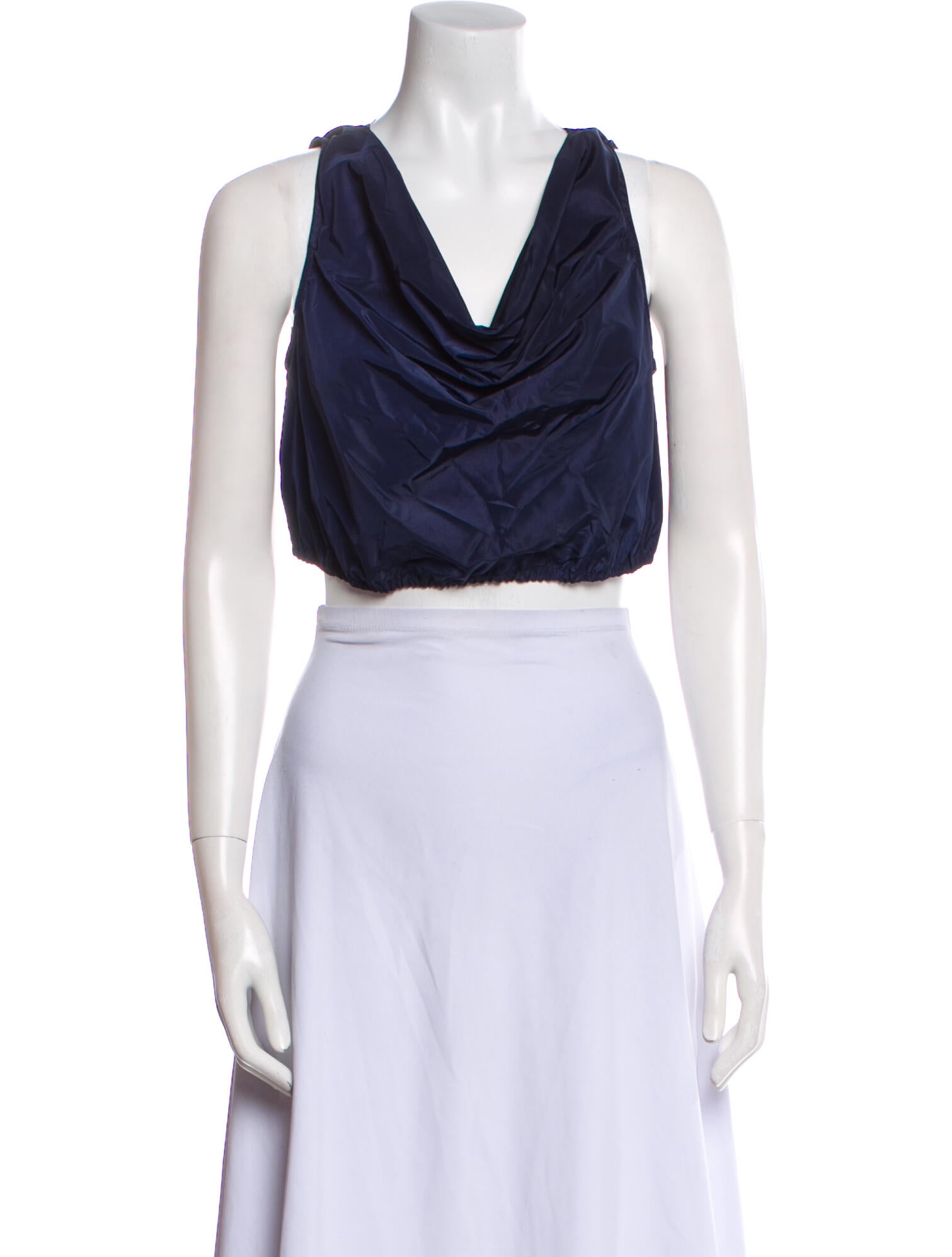 Staud Cowl Neck Sleeveless Crop Top