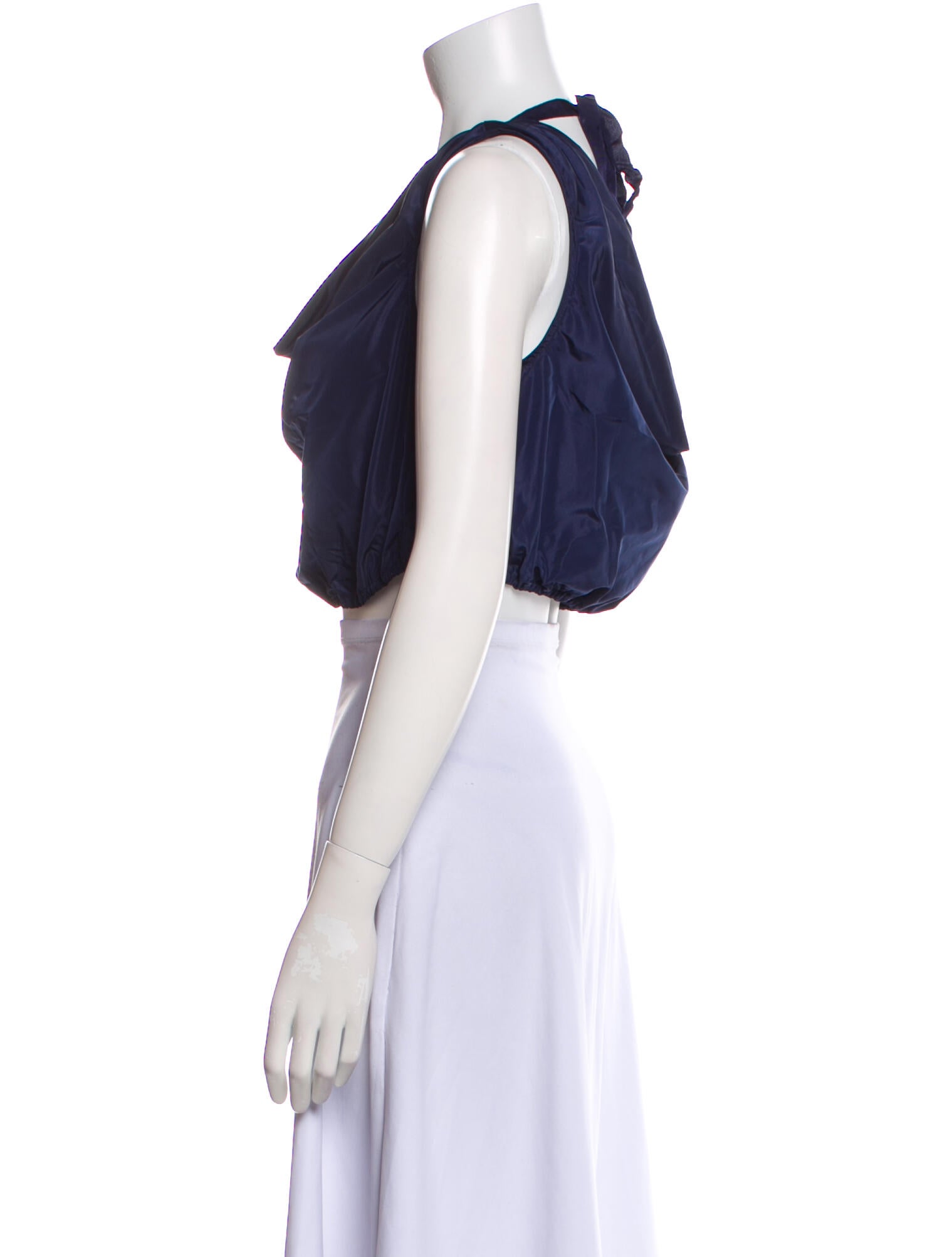 Staud Cowl Neck Sleeveless Crop Top