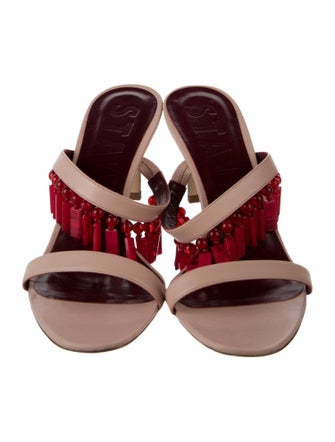 Staud Leather Printed Slides