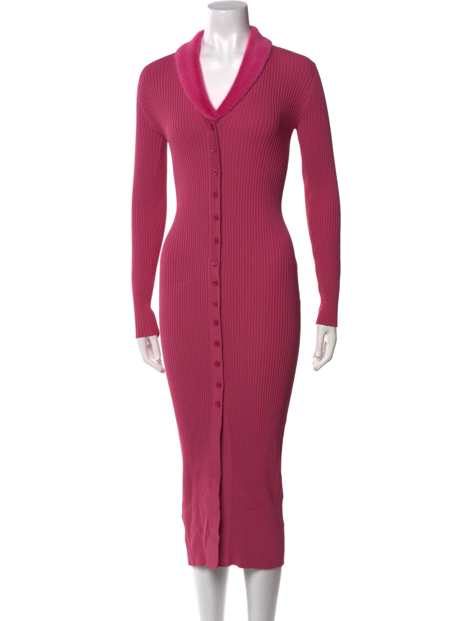 Staud V-Neck Midi Length Dress