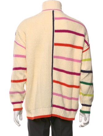 Staud Striped Mock Neck Cardigan
