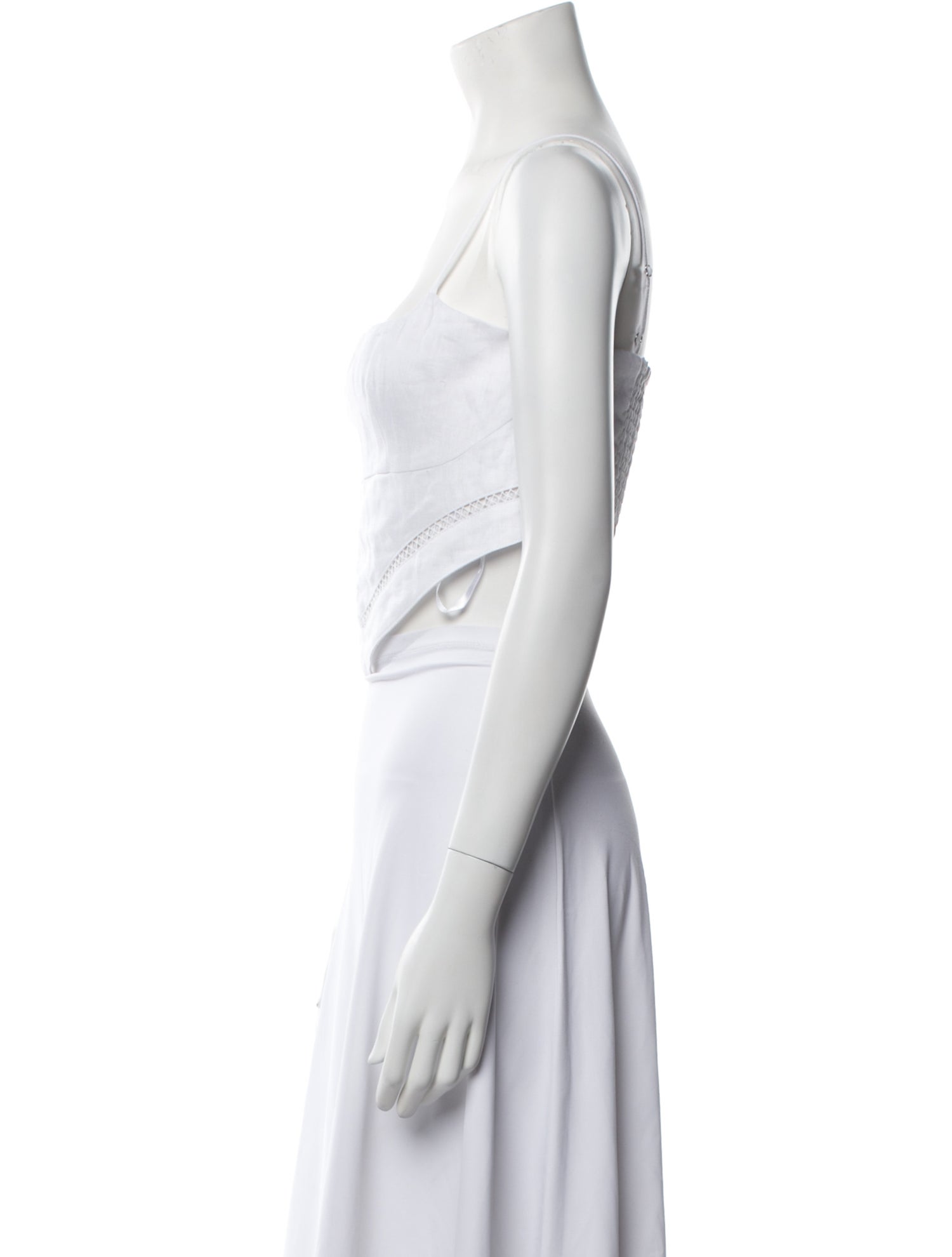 Staud Linen Square Neckline Crop Top