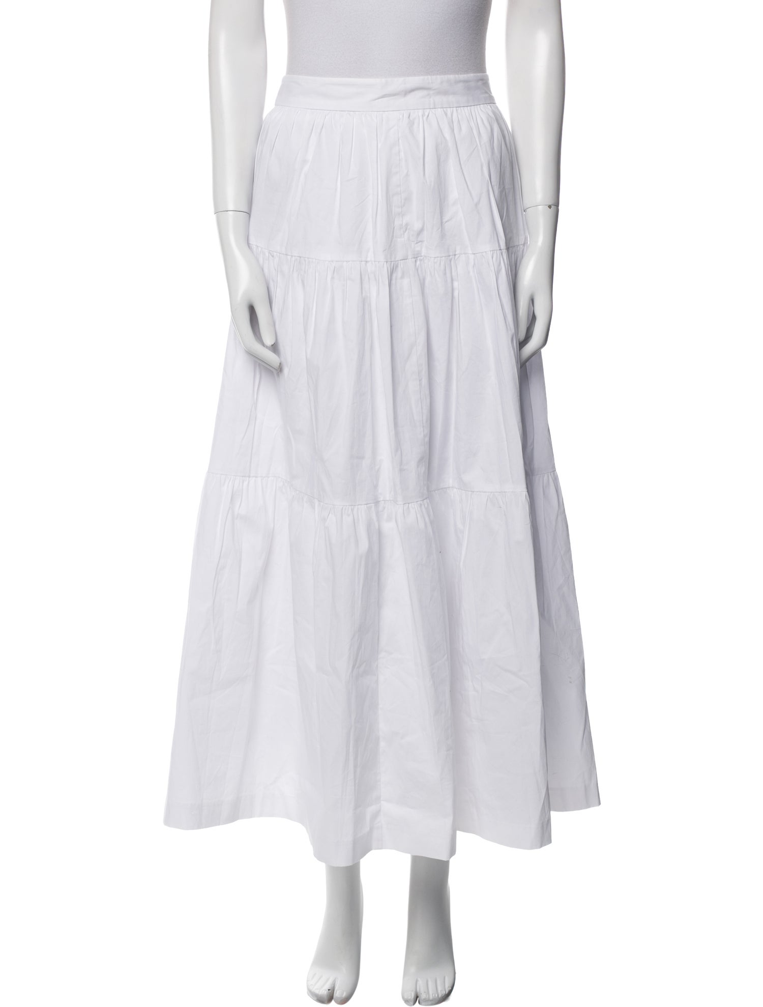 Staud Pleated Accents Midi Length Skirt