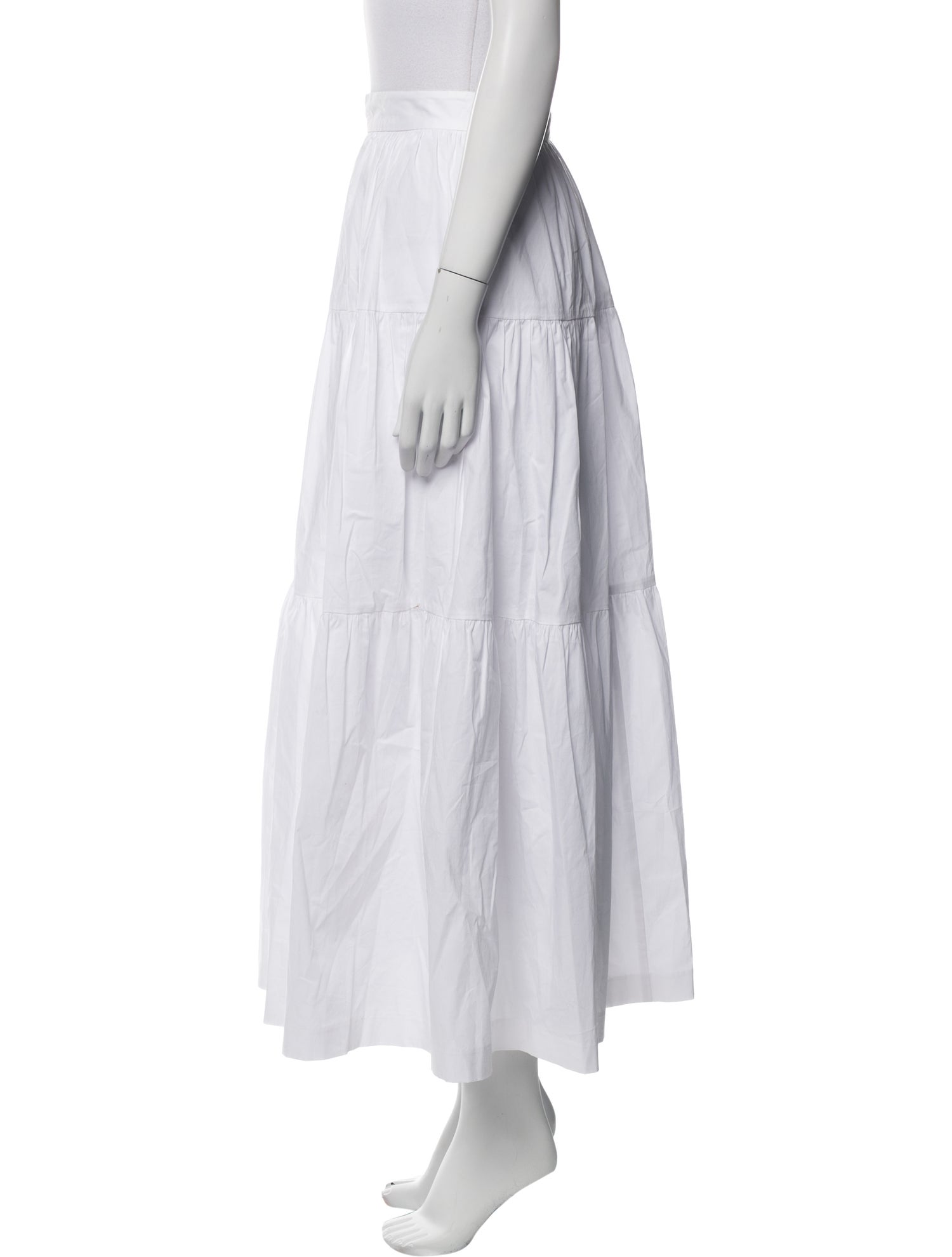 Staud Pleated Accents Midi Length Skirt