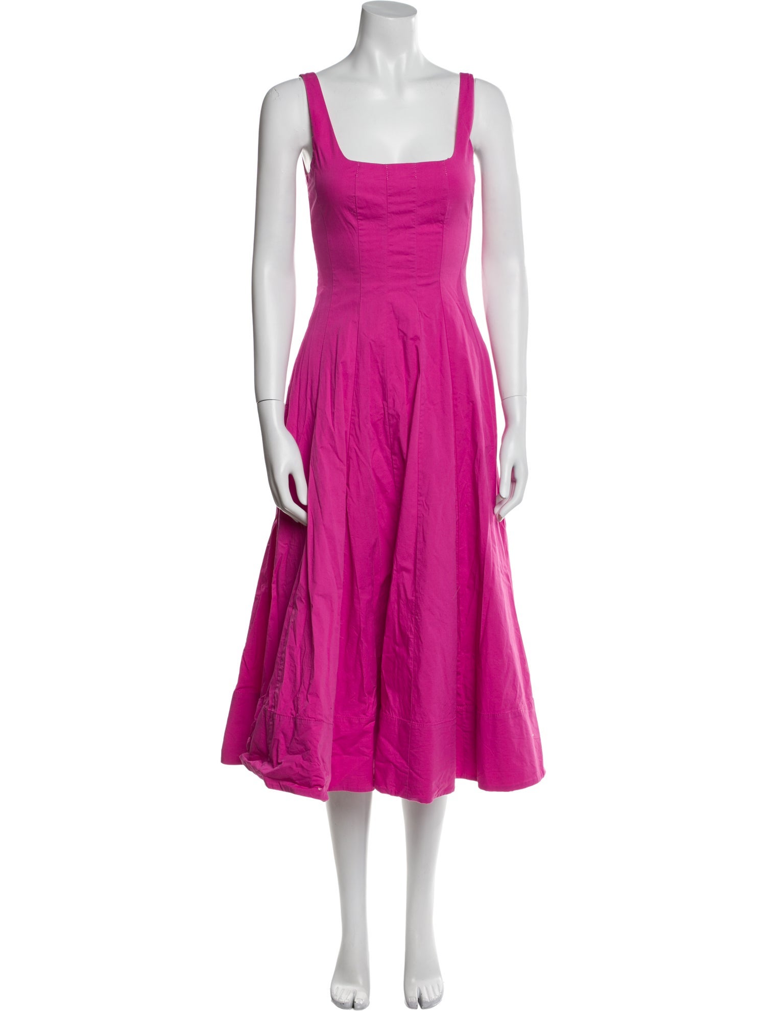 Staud Square Neckline Midi Length Dress