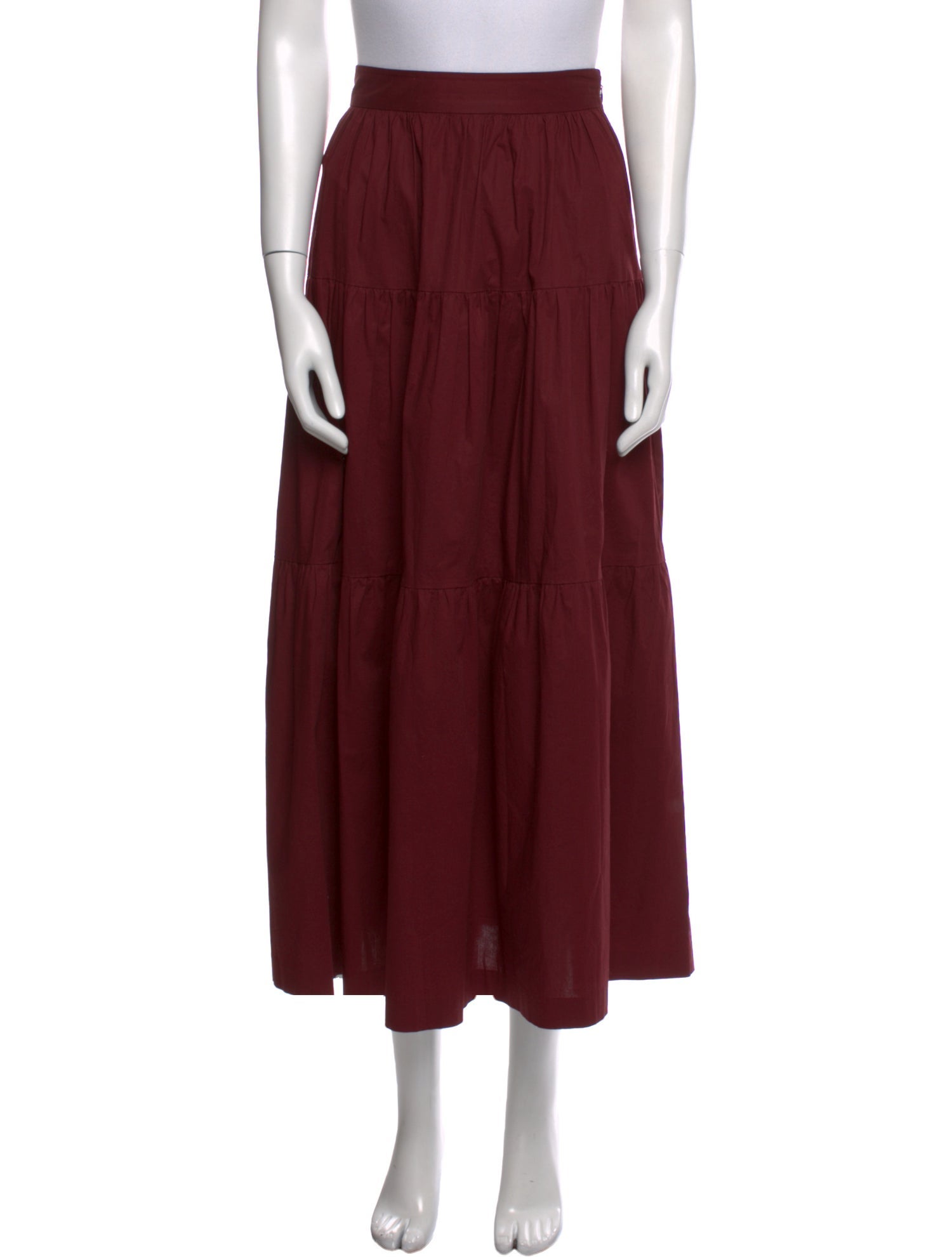 Staud Pleated Accents Midi Length Skirt