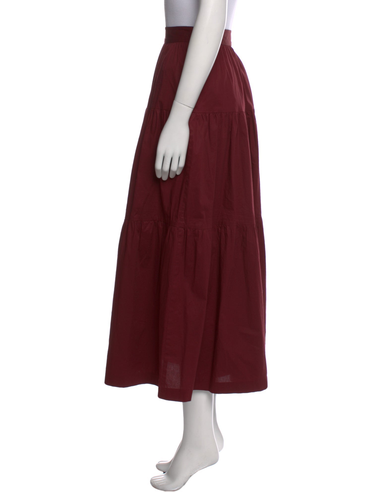 Staud Pleated Accents Midi Length Skirt