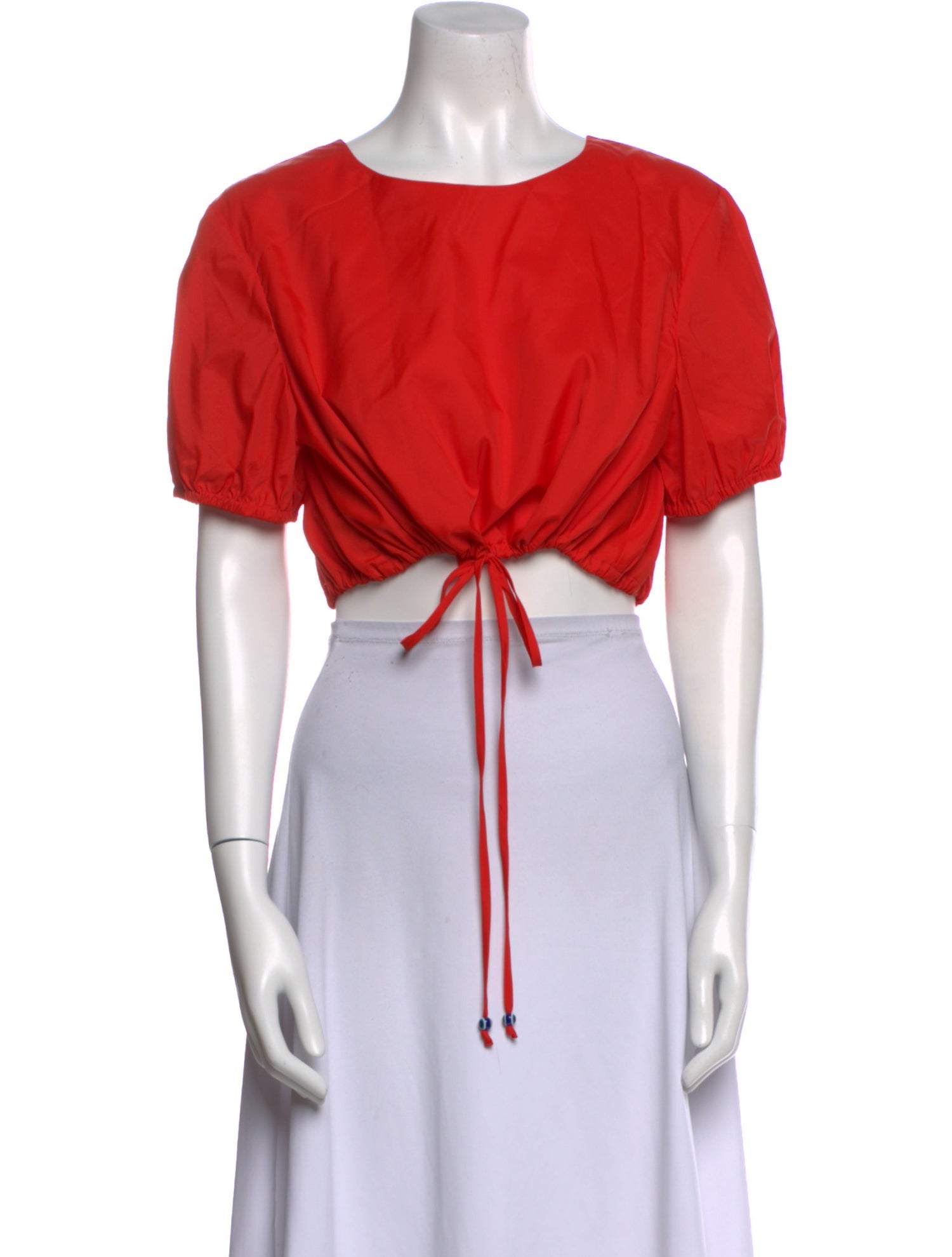 Staud Scoop Neck Short Sleeve Crop Top