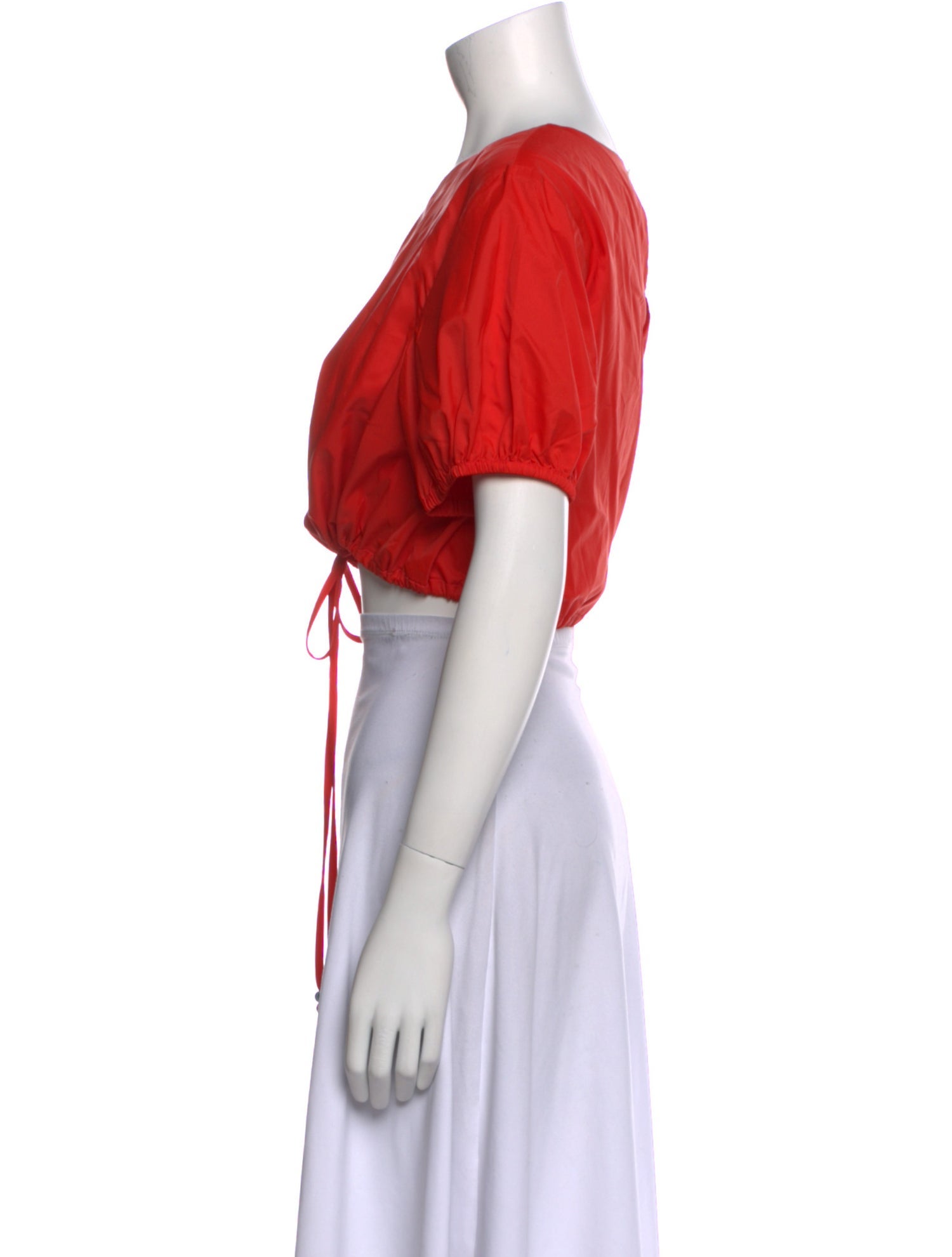 Staud Scoop Neck Short Sleeve Crop Top