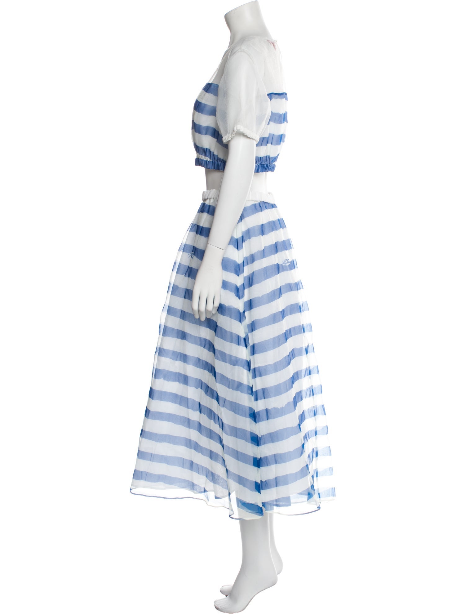 Staud Striped Keyhole Accent Skirt Set