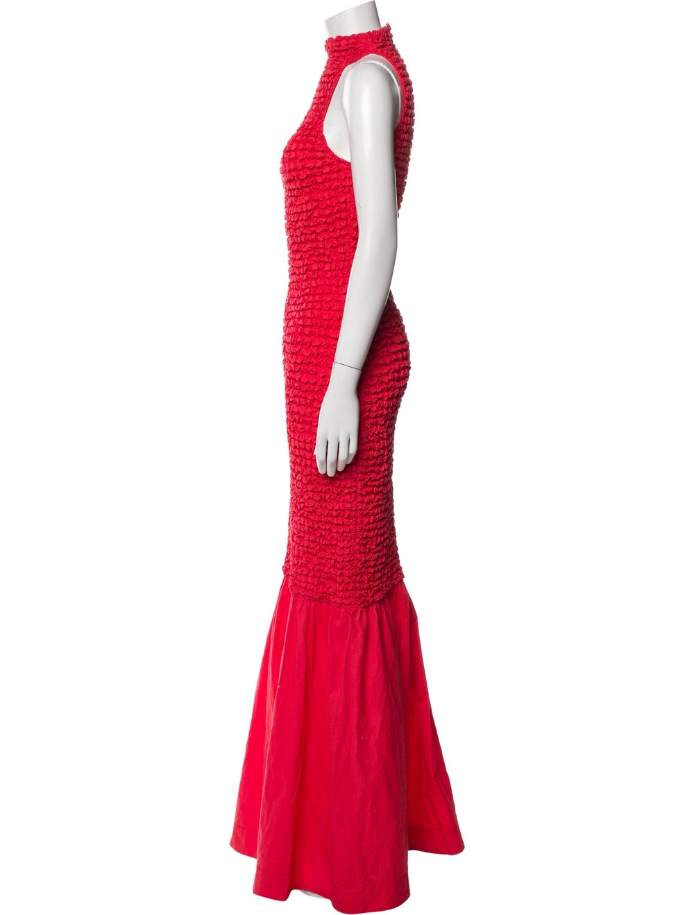 Staud Evening Gown Red Sleeveless with Mock Neck - image 2