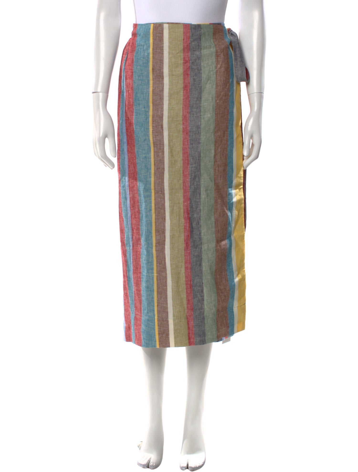 Staud Linen Midi Length Skirt