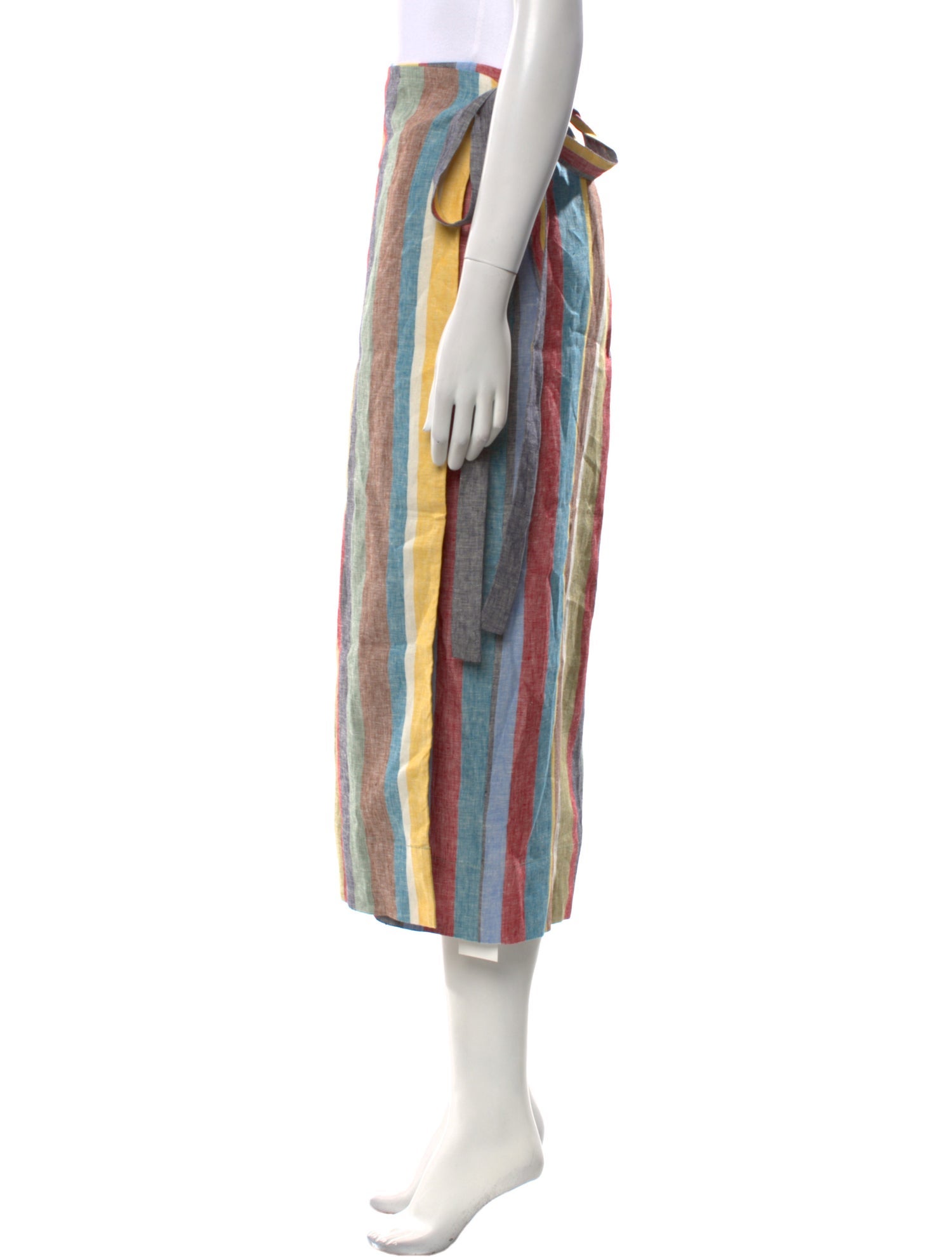 Staud Linen Midi Length Skirt