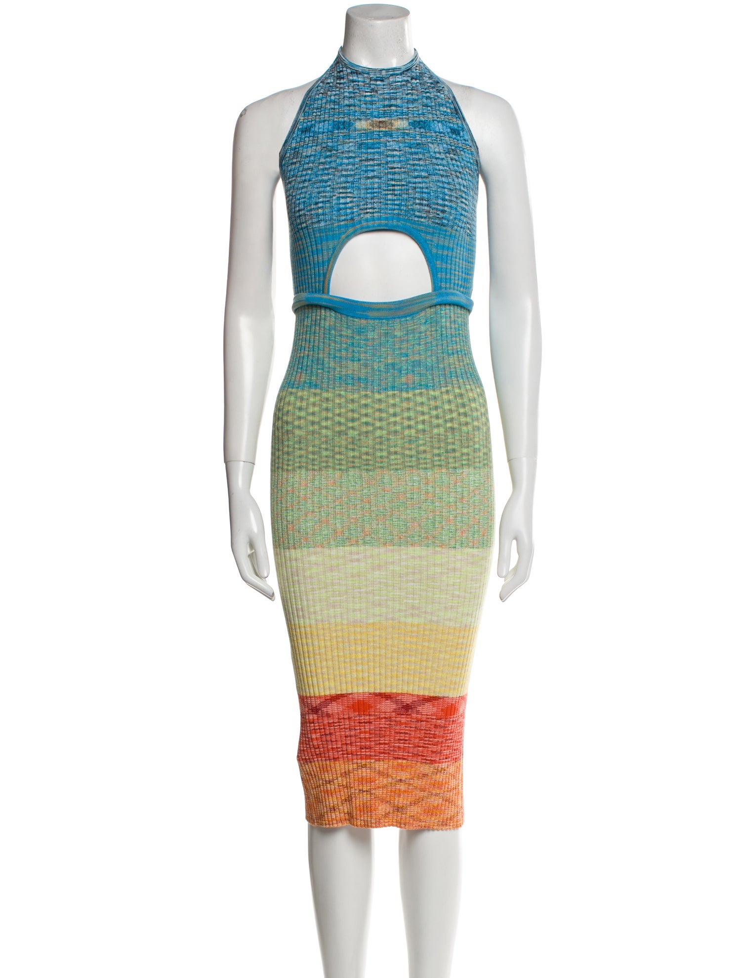 Staud Striped Midi Length Dress