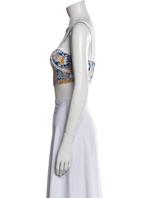 Staud Printed Square Neckline Crop Top