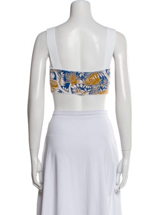 Staud Printed Square Neckline Crop Top