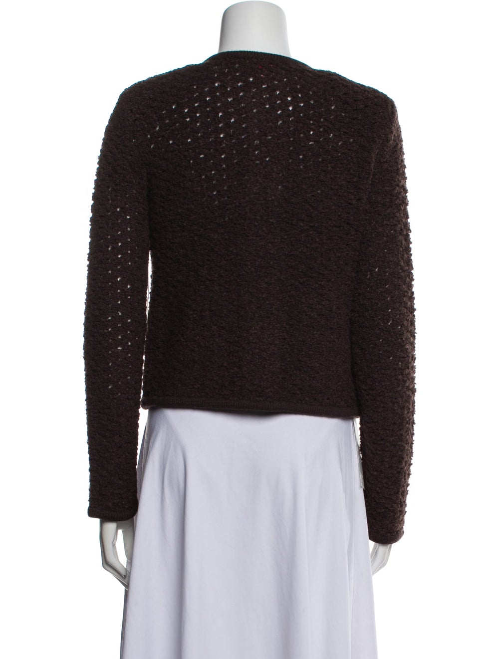 Staud Evening Jacket Brown Tweed Pattern Collarle… - image 3