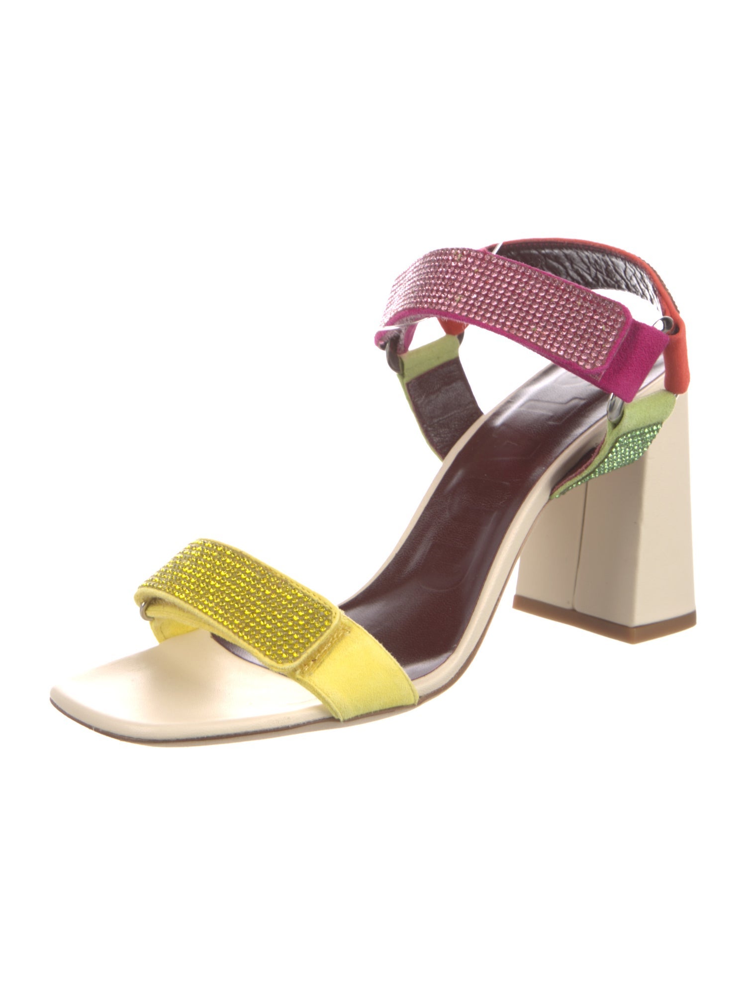 Staud Leather Crystal Embellishments Sandals