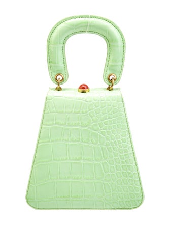 Staud Embossed Leather Top Handle Bag