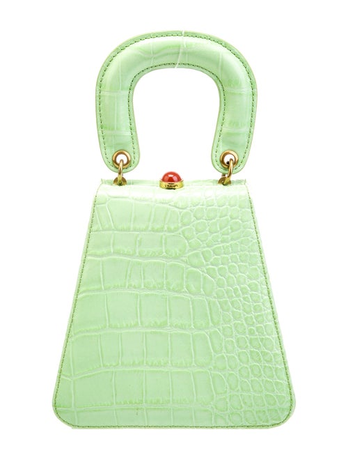 Staud Embossed Leather Top Handle Bag