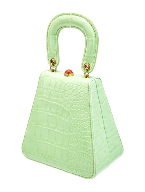 Staud Embossed Leather Top Handle Bag