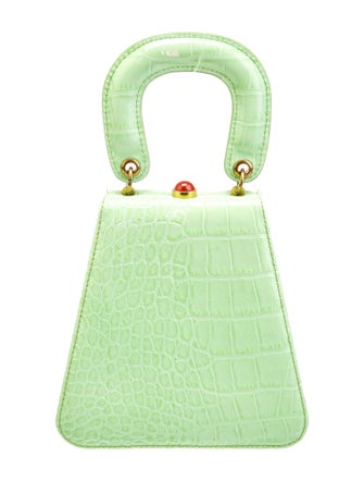 Staud Embossed Leather Top Handle Bag