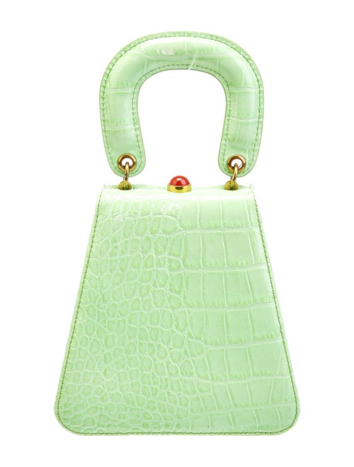 Staud Embossed Leather Top Handle Bag