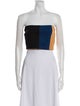 Staud Colorblock Pattern Strapless Crop Top