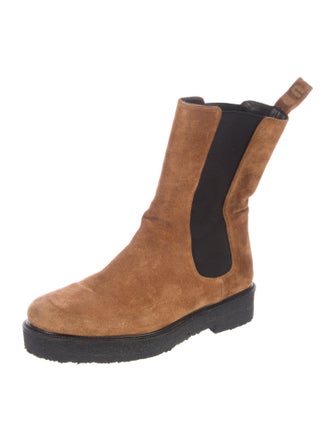 Staud Suede Colorblock Pattern Chelsea Boots