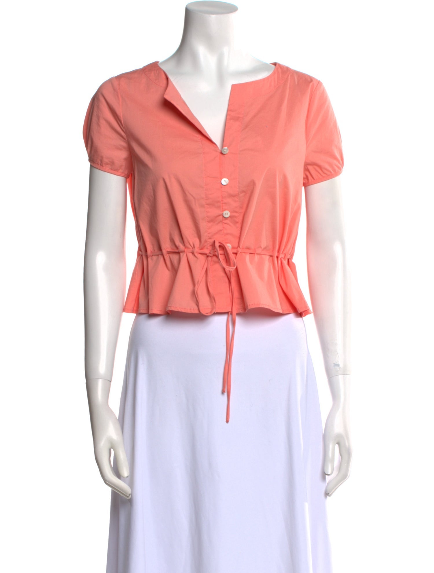 Staud V-Neck Short Sleeve Crop Top