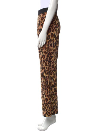 Staud Animal Print Wide Leg Pants